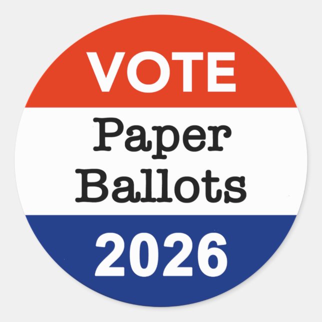 Adesivo Redondo Vote Paper Ballots 2026 Midterm Election Paper Cup (Frente)
