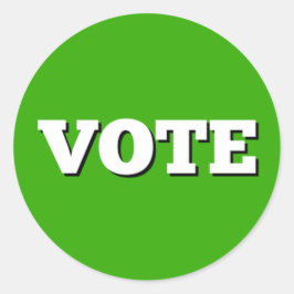 Adesivo Redondo Vote Sticker on Green Background