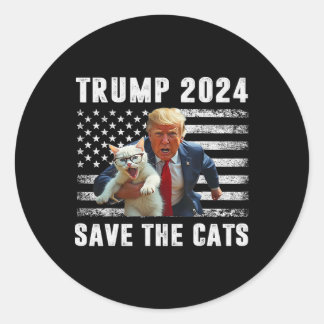 Adesivo Redondo Vote Trump 2025 Funny Save The Cats 