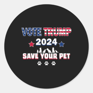 Adesivo Redondo Vote Trump 2025 Salve Seus Animais Presidente Trum