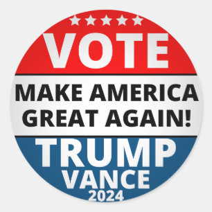 Adesivo Redondo Vote Trump Vance 2024