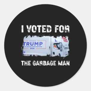 Adesivo Redondo Votei A Favor Do Garge Truck Do Garbyge Man Trump 