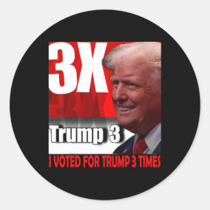 Adesivo Redondo Votei A Favor Do Trump 3 Vezes
