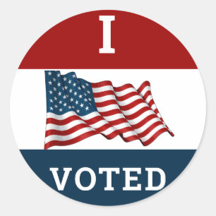 Adesivo Redondo Votei As Eleições De 2024 Com Bandeira Americana