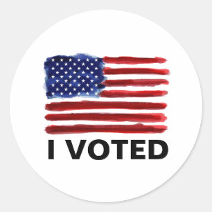 Adesivo Redondo Votei - Bandeira Americana
