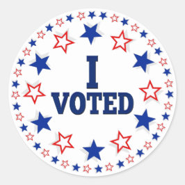 Adesivo Redondo Votei contra as Estrelas Americanas Eleição Azul B