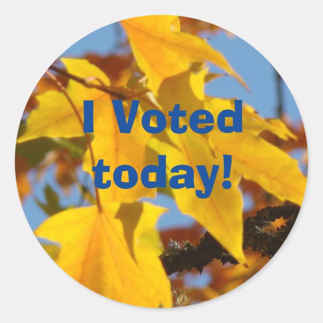 Adesivo Redondo Votei hoje! Voto autocolantes Votando autocolantes (Frente)