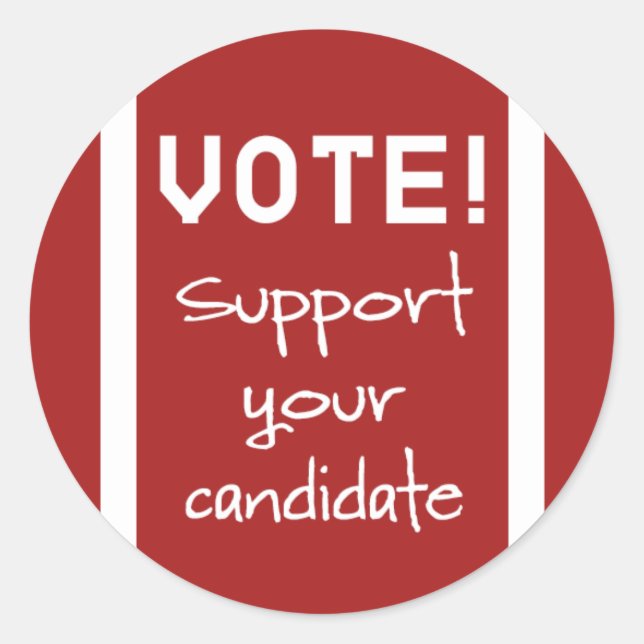 Adesivo Redondo Votem! Apoiar o seu candidato (Frente)