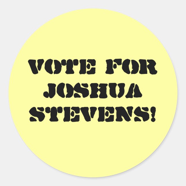 Adesivo Redondo Votem Em Joshua Stevens! (Frente)