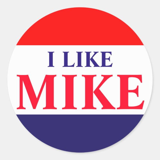 Adesivo Redondo #VoteMikeWilliams 20ct Stickers "Eu Gosto De Mike" (Frente)
