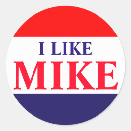 Adesivo Redondo #VoteMikeWilliams 20ct Stickers "Eu Gosto De Mike"