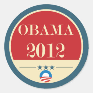 Adesivo Redondo Voto 2012 de Barack Obama