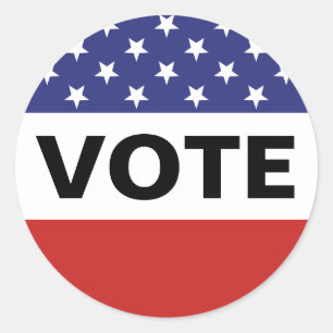 Adesivo Redondo Voto da bandeira americana