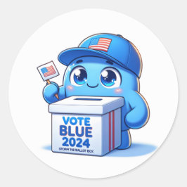 Adesivo Redondo Voto Escuro - Eleição Presidencial Azul 2024