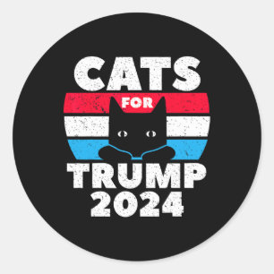 Adesivo Redondo Voto Gatos para Debate Eleitoral de Trump 2024