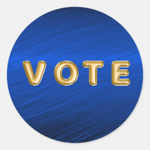 Adesivo Redondo Voto Gráfico Azul Real Metálico