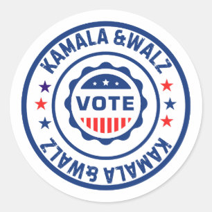Adesivo Redondo Voto para Kamala harris e walz