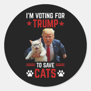 Adesivo Redondo Voto para Trump para salvar Cats Trump 2024 Eleito