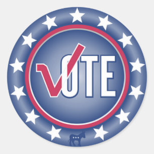 Adesivo Redondo Voto Patriótico Democrata - Símbolo de Donkey