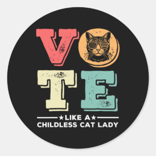 Adesivo Redondo Voto Retroativo Como Uma Mulher De Gato Sem Fios V