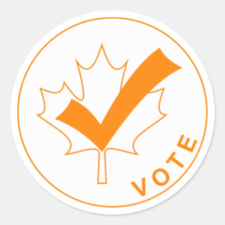 Adesivo Redondo Voto - Vinhetas do Canadá - Laranja