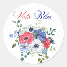 Adesivo Redondo Votos Azuis Votos Políticos Democráticos dos EUA