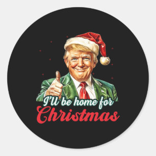 Adesivo Redondo Vou Chegar Para O Natal, Engraçado Xmas Pajamas