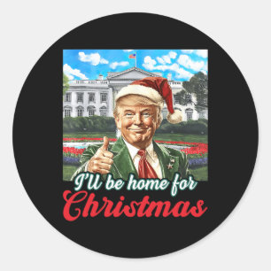 Adesivo Redondo Vou Chegar Para O Natal, Engraçado Xmas Pajamas