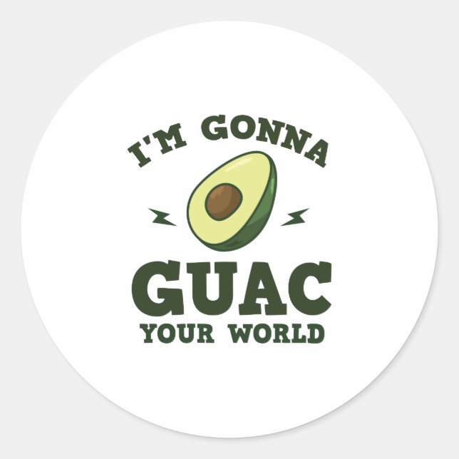 Adesivo Redondo Vou guiar seu mundo Engraçado Guacamole Avocado (Frente)