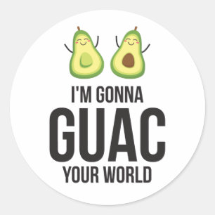 Adesivo Redondo Vou guiar seu mundo Engraçado Guacamole Avocado