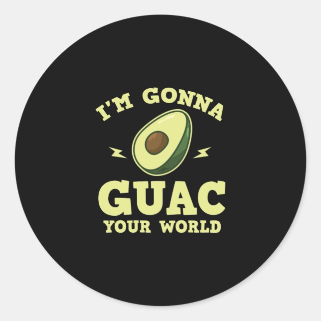 Adesivo Redondo Vou guiar seu mundo Engraçado Guacamole Avocado (Frente)