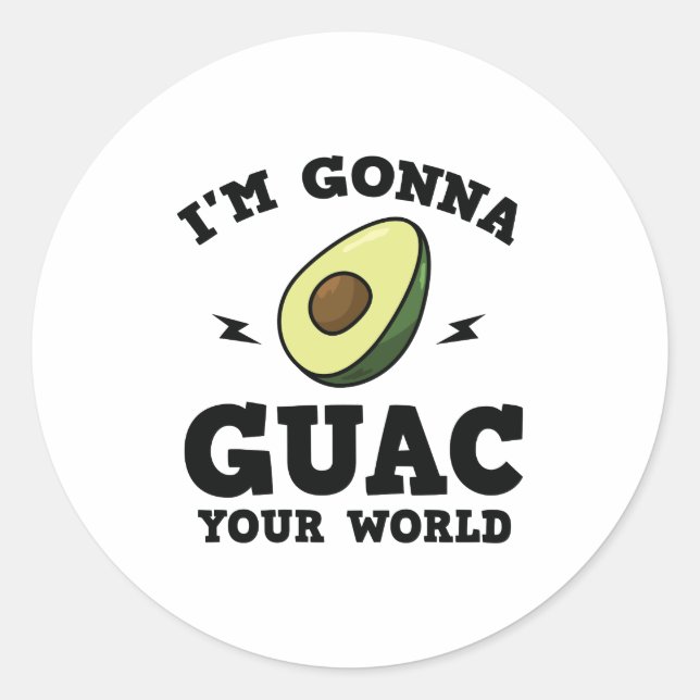 Adesivo Redondo Vou guiar seu mundo Engraçado Guacamole Avocado (Frente)