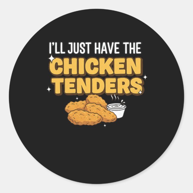 Adesivo Redondo Vou Só Comer Comida Frango Engraçado Escolhedor (Frente)