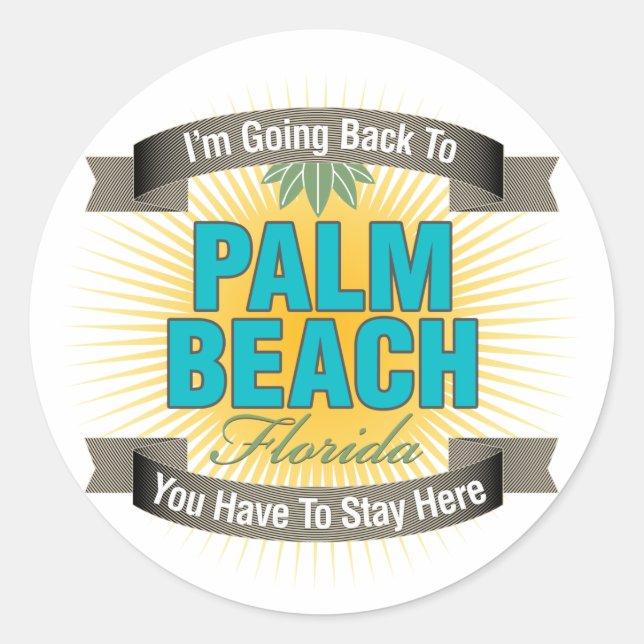 Adesivo Redondo Vou voltar a (Palm Beach) (Frente)