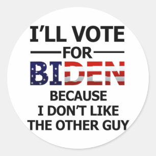 Adesivo Redondo Vou votar no Biden