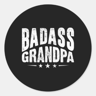 Adesivo Redondo Vovô Badass Avô Grande Vovô