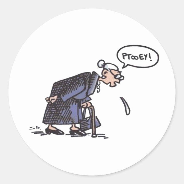 Adesivo Redondo Vovó cuspindo! (Frente)