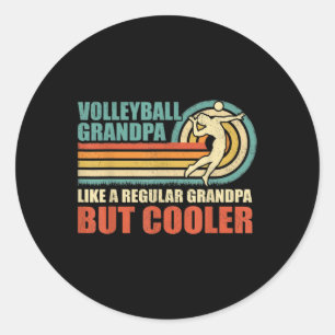 Adesivo Redondo Vovô De Voleibol Divertido Como Um Vovô Normal