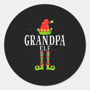 Adesivo Redondo Vovô elfo natal pijama xmas combinando