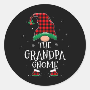 Adesivo Redondo Vovô Gnomo Xmas Matando Xadrez Natal
