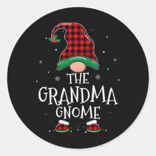 Adesivo Redondo Vovó Gnomo Xmas Matando Xadrez Natal