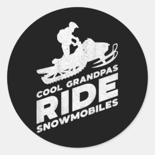 Adesivo Redondo Vovô legal Ride Snowmobiles - Motor Sled (On B)