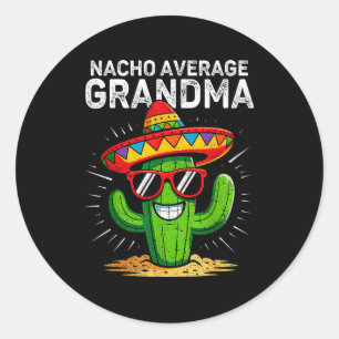 Adesivo Redondo Vovó média nacho engraçado cinco de mayo mexicano
