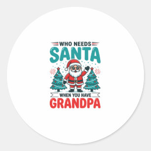 Adesivo Redondo Vovô Natal Papai Noel Família