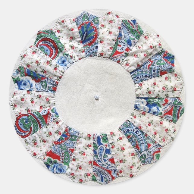 Adesivo Redondo Vovó Nellie's Quilt - Bloqueio nº 1 Sticker (Frente)