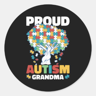 Adesivo Redondo Vovó Orgulhosa Autismo Para Autismo