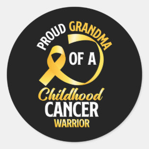 Adesivo Redondo Vovó Orgulhosa De Um Guerreiro Cancer Infantil