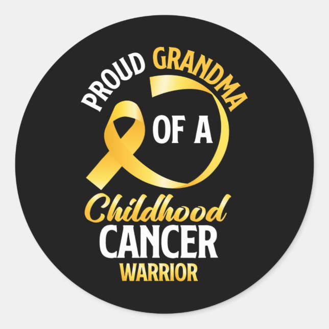 Adesivo Redondo Vovó Orgulhosa De Um Guerreiro Cancer Infantil (Frente)