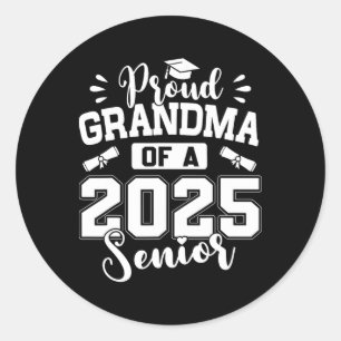 Adesivo Redondo Vovó Orgulhosa De Um Mais velho 2025 Cl De Graduaç