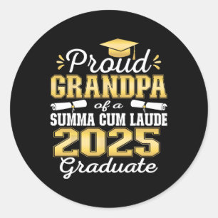Adesivo Redondo Vovô Orgulhoso 2025 Summa Cum Laude Cl 2025 Gradua